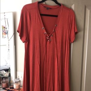 Lulus burnt orange t shirt dress